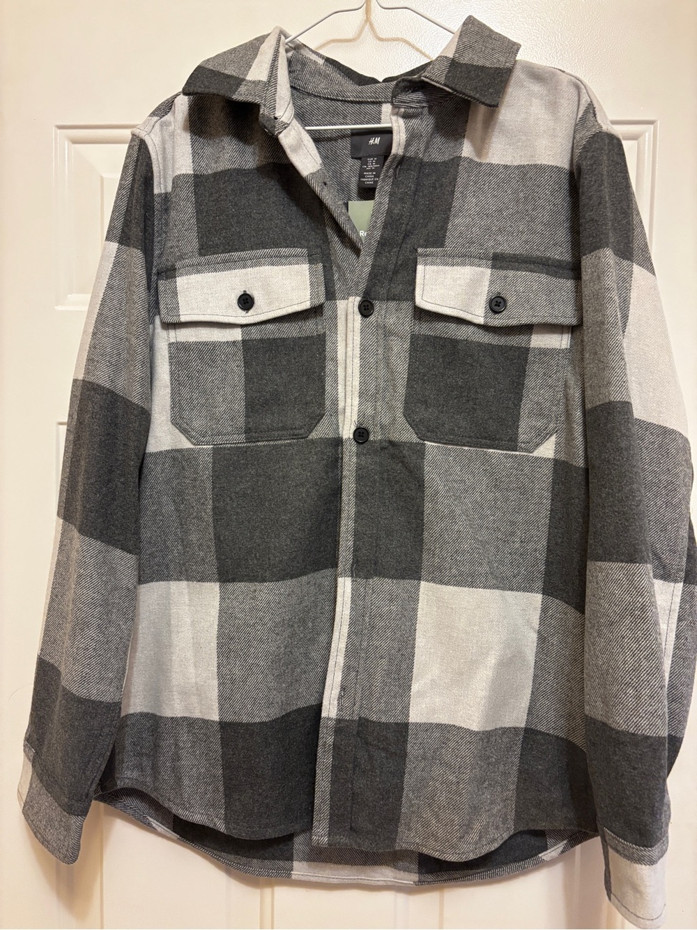 H&M Gray Buffalo Plaid Shacket.  Size M